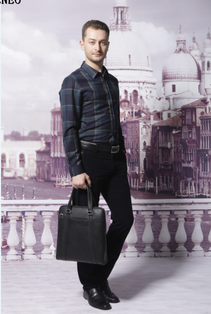 2017年秋季羊毛绿色格子商务衬衫 - breneo,布雷洛,布雷洛男装